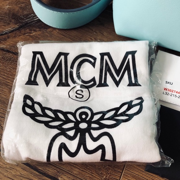 MCM-AUTHENTIC NWT Blue Satchel-Swarovski Crystals - Picture 3 of 16